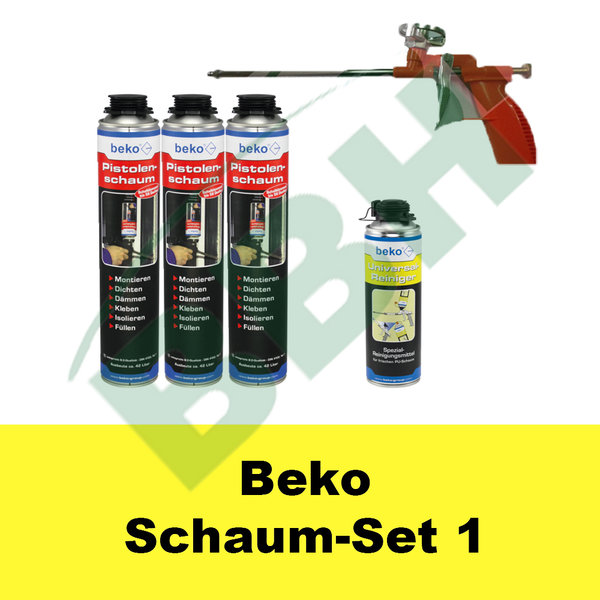Beko Schaum-Set 1: Schaumpistole + 3 x Pistolenschaum 750ml + 500 ml Reiniger