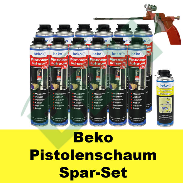 Beko Spar-Set: Schaumpistole + 12 x Pistolenschaum 750ml + 500 ml Reiniger